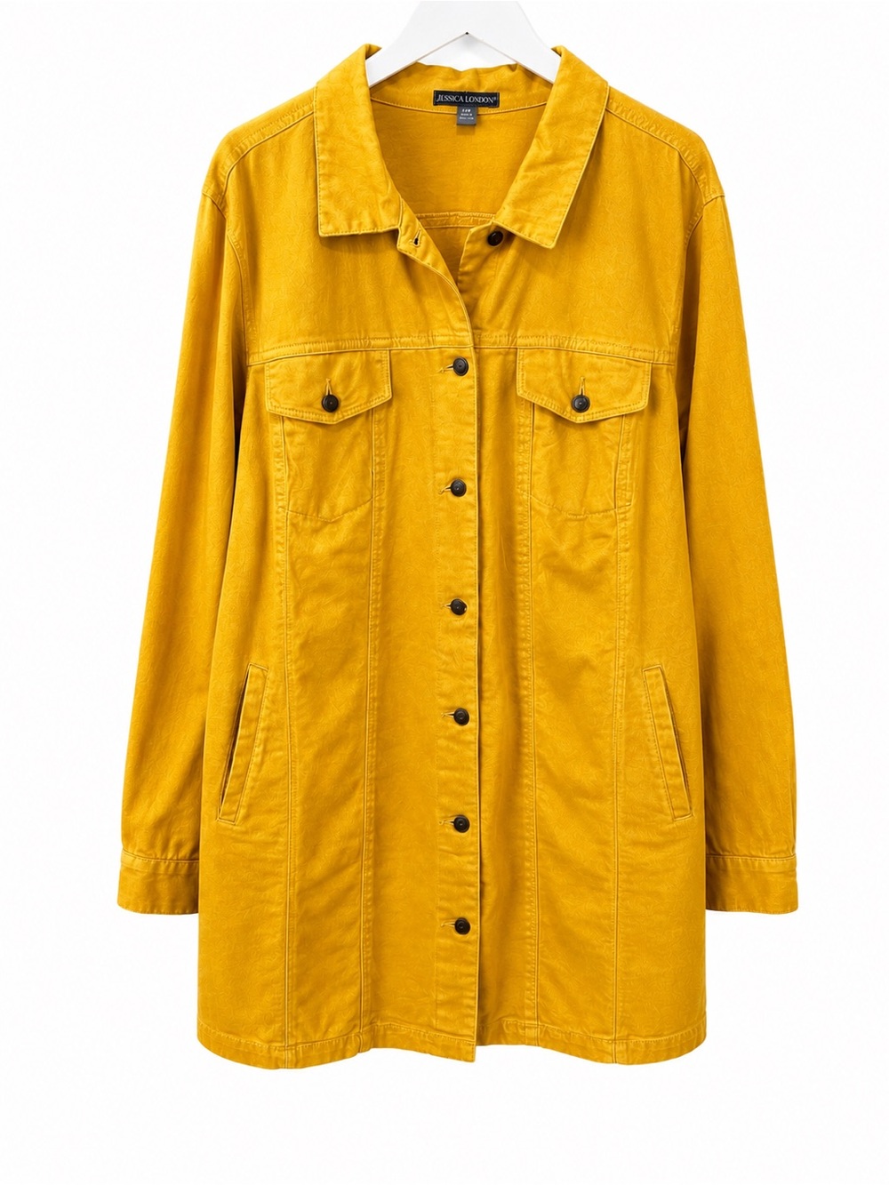 Jessica London Mustard Yellow Denim Jacket / Shacket – Size 24W